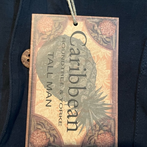 NWT Caribbean Blue Casual Button Down Shirt mens 3XT Hawaiian shirt - Picture 4 of 5